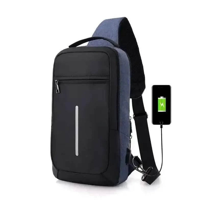 K.B Lifestyle Sac à Bandoulière Anti - Vol avec Chargeur USB - K.B